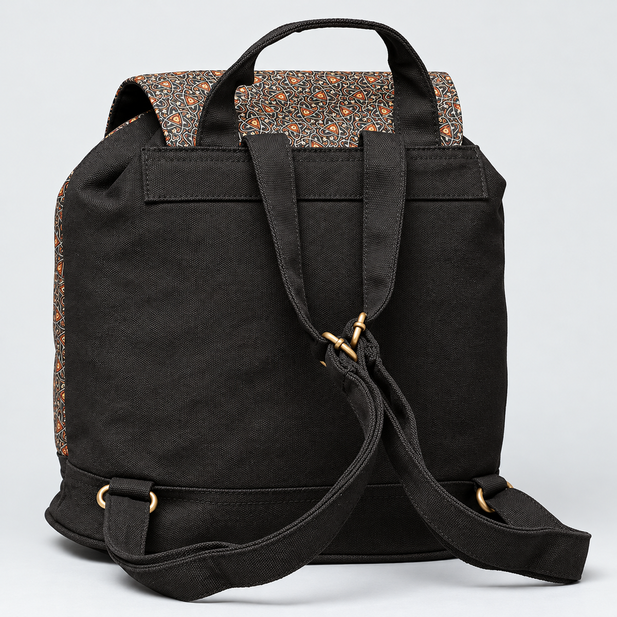 Silk Screen Printed Art Mini Canvas Backpack Purse